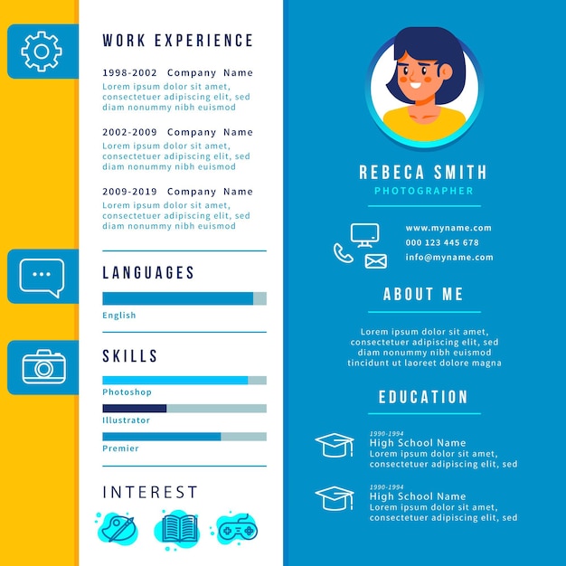 Gratis vector online cv-thema