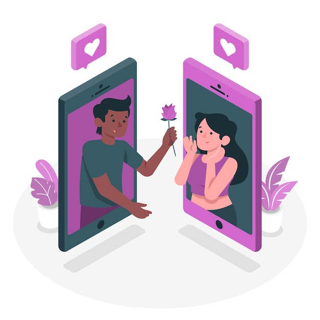 Online dating concept illustratie