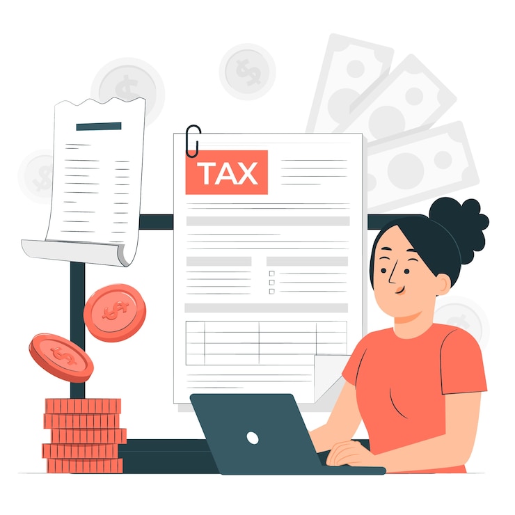 Gratis Vector online illustratie van het belastingconcept
