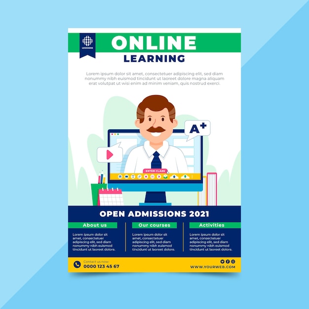 Online leren flyer-sjabloon