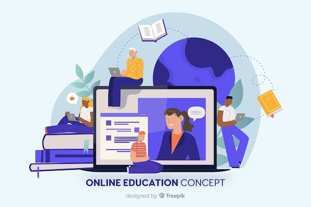 Gratis vector online onderwijs achtergrond