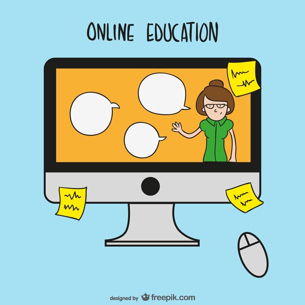 Online onderwijs cartoon