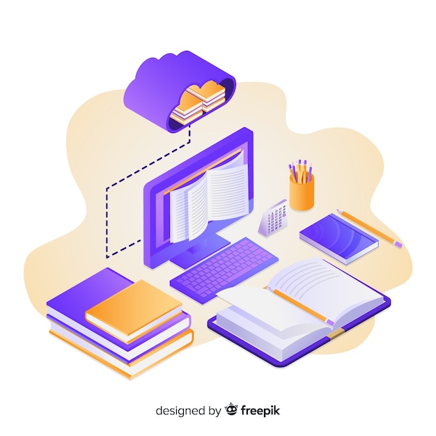 Gratis vector online onderwijs