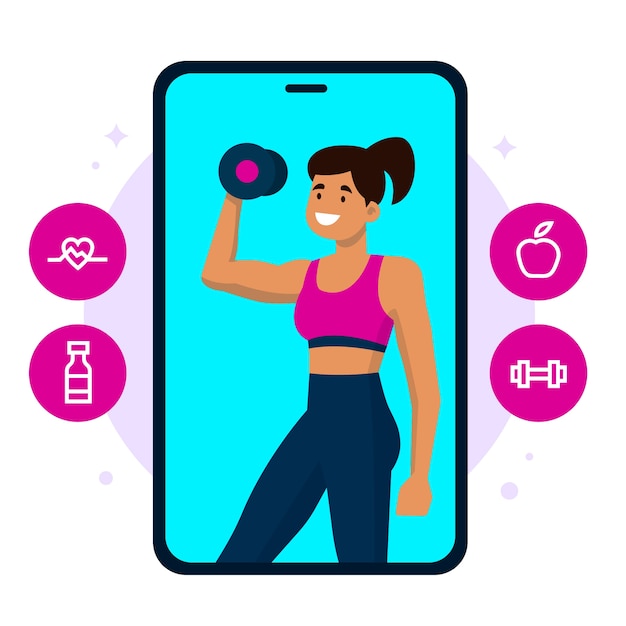 Gratis vector online personal trainer concept