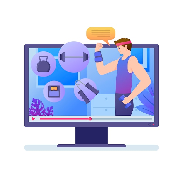 Gratis vector online personal trainer concept