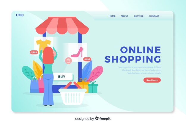 Online shopping concept bestemmingspagina