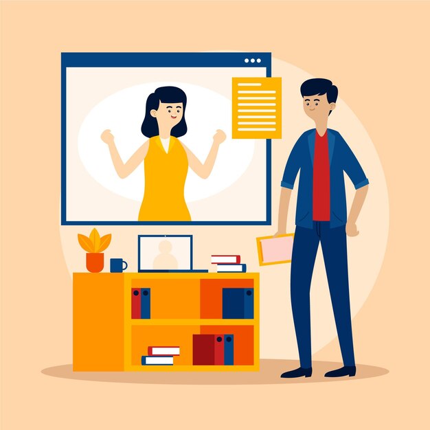 Online sollicitatiegesprek concept
