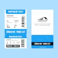 Gratis vector online ticket sjabloon met plat ontwerp