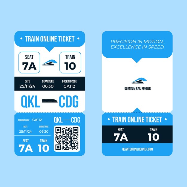 Online ticket sjabloon met plat ontwerp