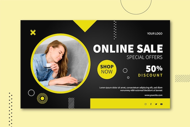 Gratis vector online verkoop banner ontwerp