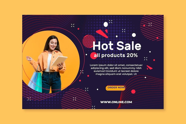 Gratis vector online winkelen horizontale banner