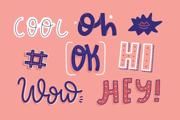 Onomatopee belettering in retro stijl