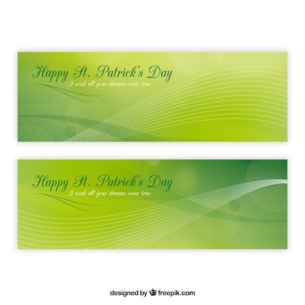 Gratis vector onscherpe achtergrond met golvende lijnen voor st patrick dag