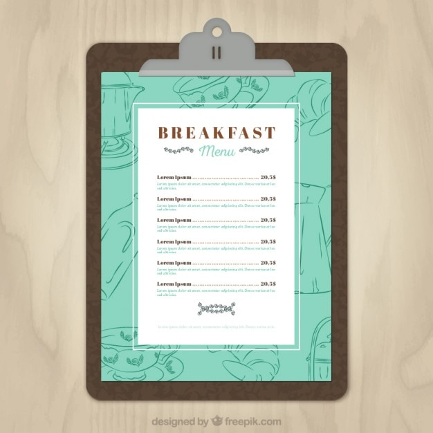 Ontbijt menu template