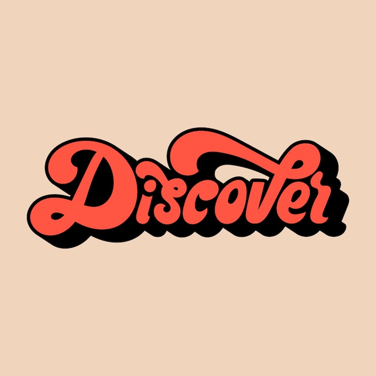 Gratis Vector ontdek de stijlillustratie van de woordtypografie