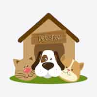 Gratis vector ontwerp dierenwinkel.