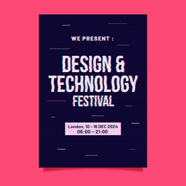 Ontwerp en technologie festival poster sjabloon