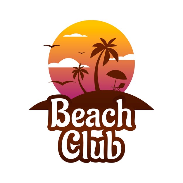 Ontwerp met gradiënt beachclub-logo