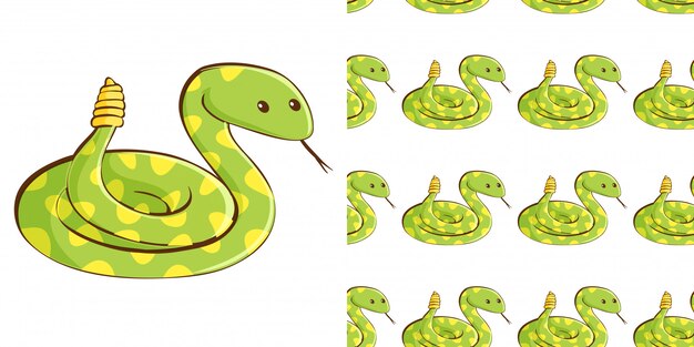 ontwerp met naadloze patroon groene slang