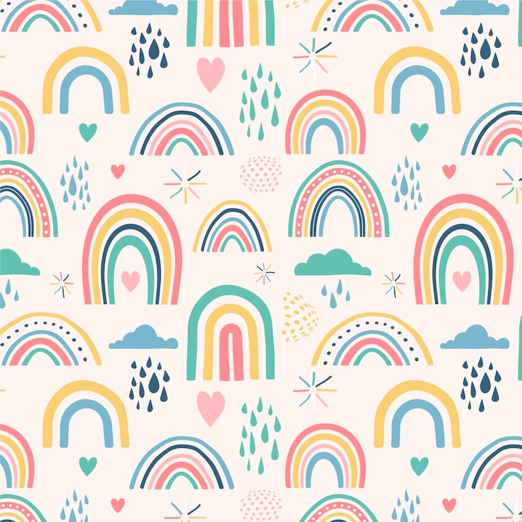 Gratis Vector ontwerp met regenboogpatroon