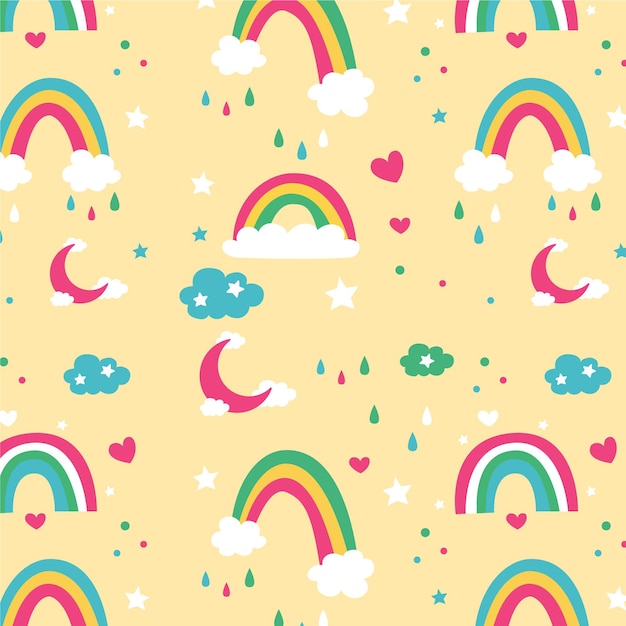 Gratis vector ontwerp met regenboogpatroon