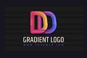 Gratis vector ontwerp met verloop dd-logo