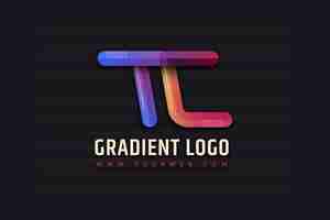 Gratis vector ontwerp met verloop tc-logo