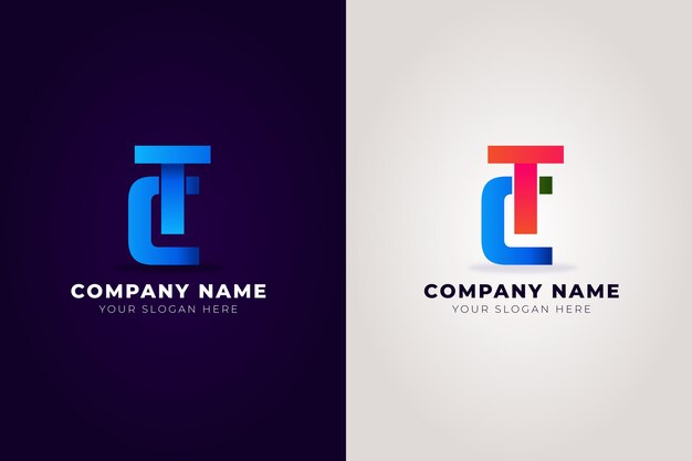 Ontwerp met verloop tc-logo