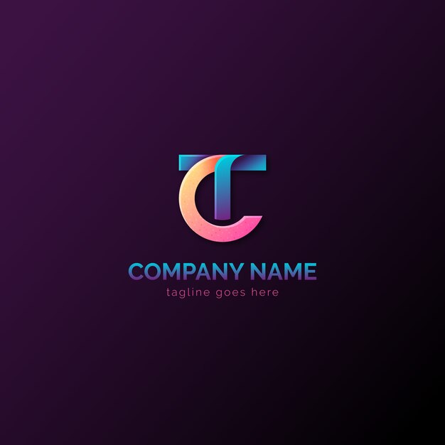 Ontwerp met verloop tc-logo