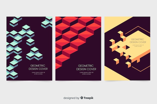 Ontwerp omslagsjablonen met geometrische vormen