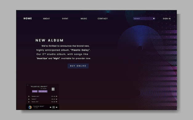 Ontwerp van album-release-website