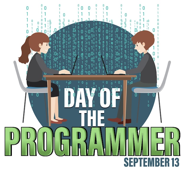 Gratis vector ontwerp van de banner van de dag van de programmeur