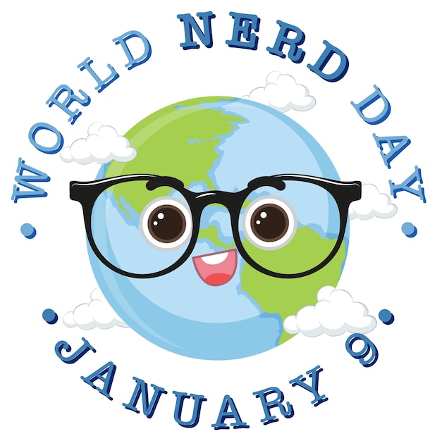 Ontwerp van de banner van de dag van de wereld nerd