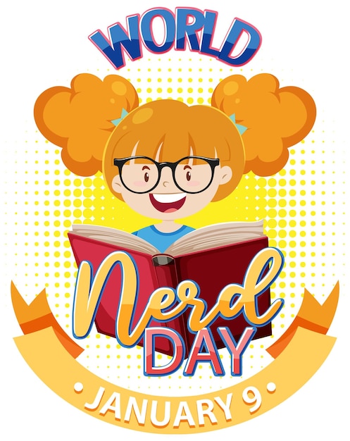 Gratis vector ontwerp van de banner van de dag van de wereld nerd