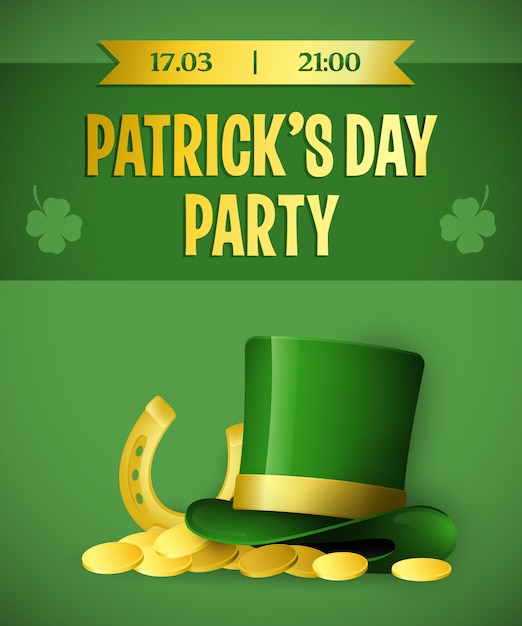 Ontwerp van de de partij het groene banner van patricks day