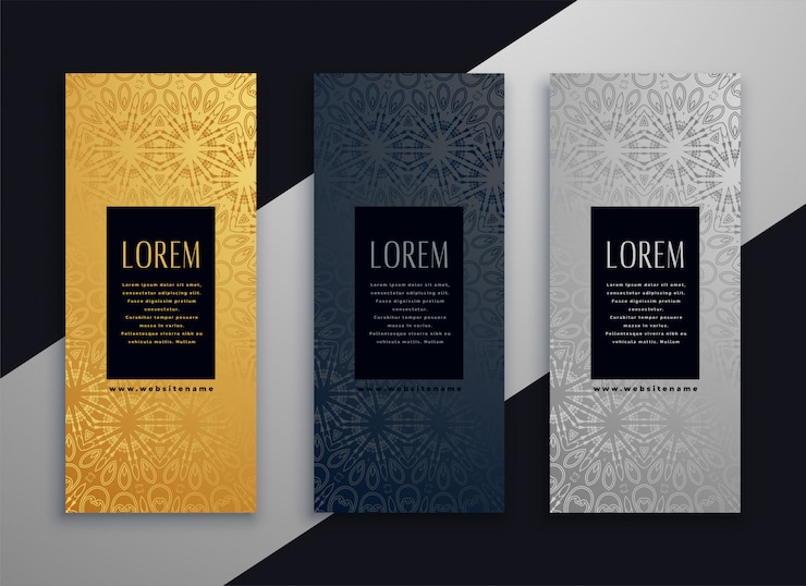 Gratis Vector ontwerp van de luxe het verticale mooie banner