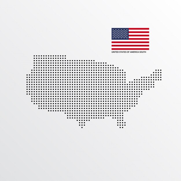 Ontwerp van de South Map van de Verenigde Staten van Amerika