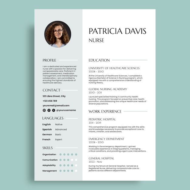 Ontwerp van een CV-sjabloon voor verpleegkundigen