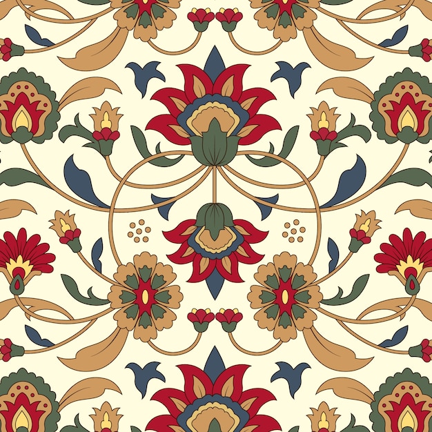 Gratis vector ontwerp van een perzisch tapijtpatroon