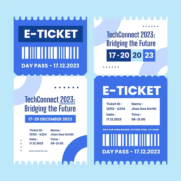 Gratis vector ontwerp van een template voor online tickets