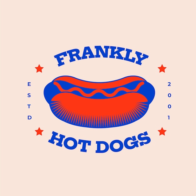 Gratis vector ontwerp van het hotdog-logo