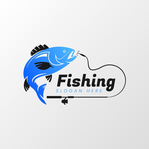 Ontwerp van het logo van de catfish met gradiënt