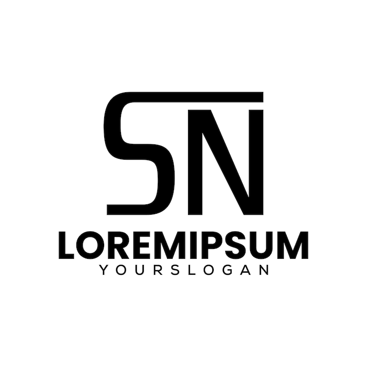 Gratis Vector ontwerp van het logo van de letter s n