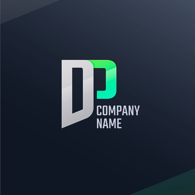 Gratis vector ontwerp van het monogram van het dp-logo