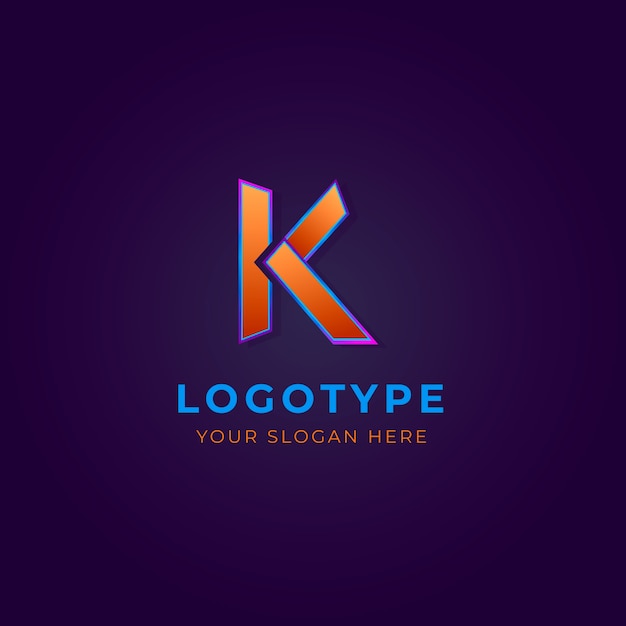Gratis vector ontwerp van het monogram van het k-logo
