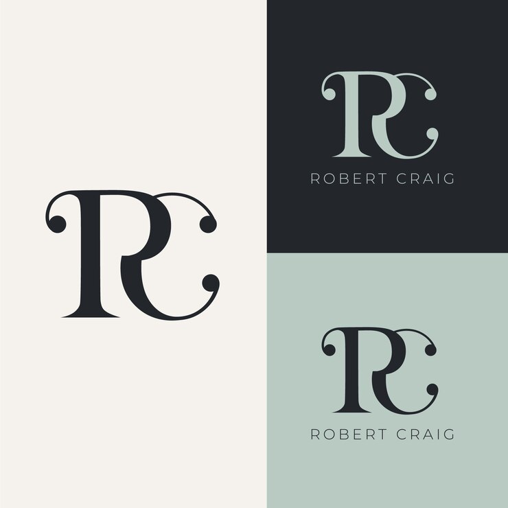 Gratis Vector ontwerp van het monogram van het rc-logo