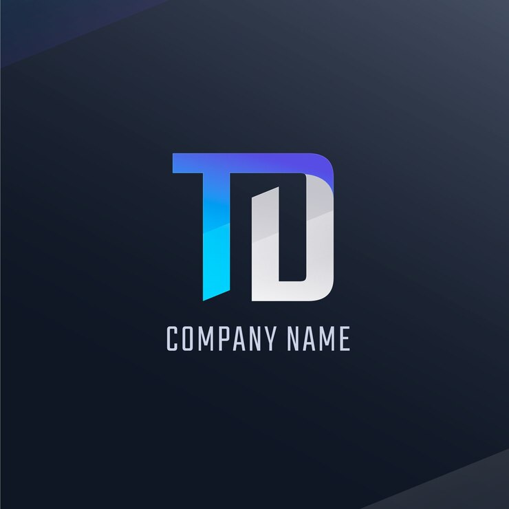 Gratis Vector ontwerp van het monogram van het td-logo