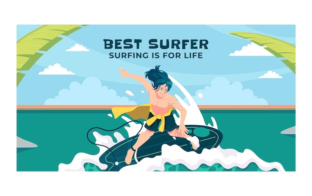 Gratis vector ontwerp van het surf-sjabloon