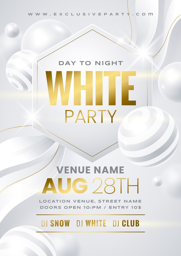 Gratis Vector ontwerp voor affiches met gradiëntwit feest