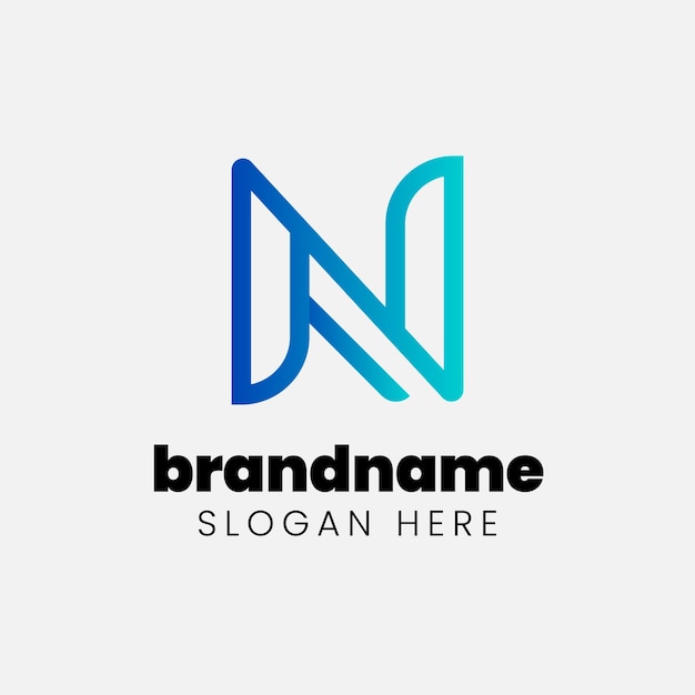Ontwerpsjabloon met verloop n-logo